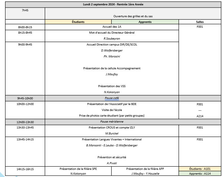 emploi du temps Metz